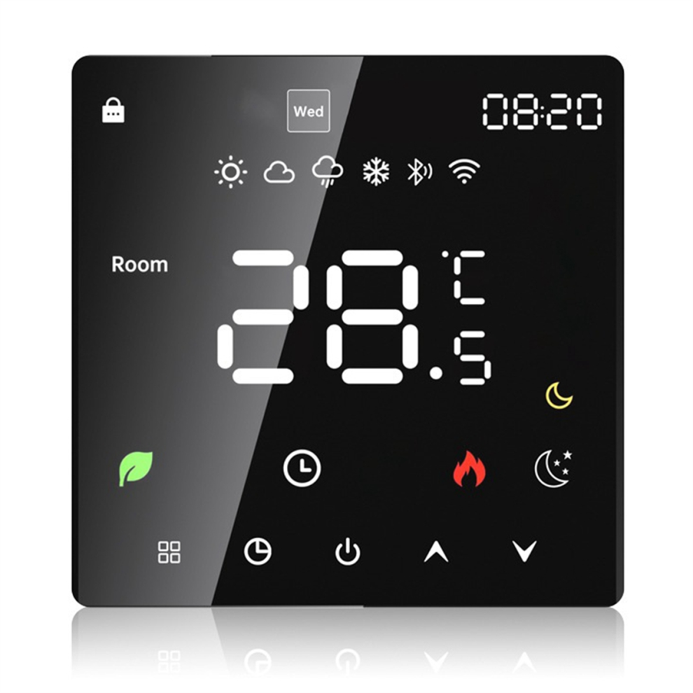 Termostato Per Riscaldamento Touch Screen Con Graffiti Wifi, Termostato Intelligente Wifi Nero 16A, Riscaldamento Elettrico