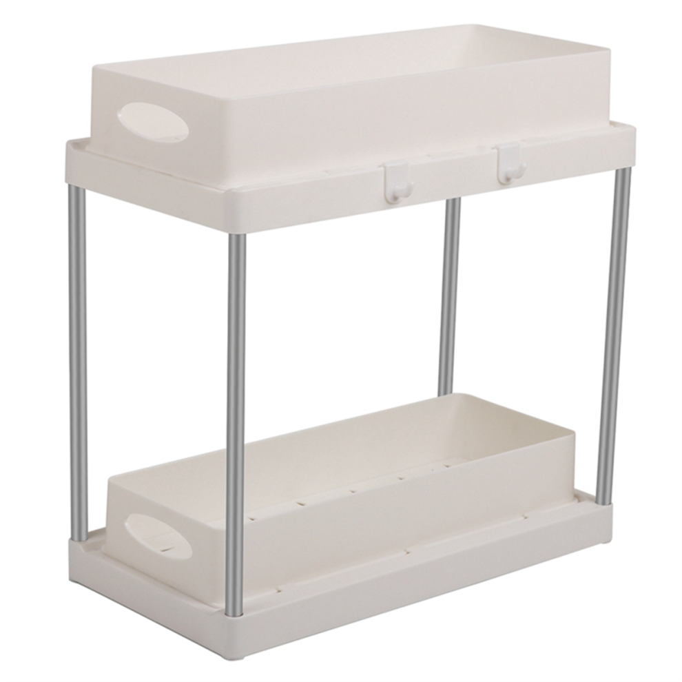 Sliding Cabinet Basket Organizer Drawers, Organizer Storage Bathroom Kitchen Cabinet Organizer, White