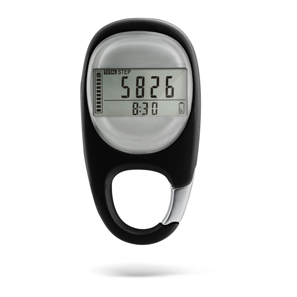 Podomètre de marche, podomètre de marche portable, compteur de pas 3D, suivi électronique simple des pas avec mousqueton