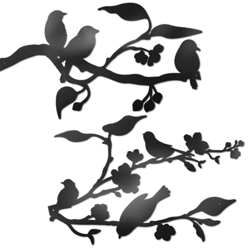 Décoration murale oiseaux en métal - Décoration extérieure