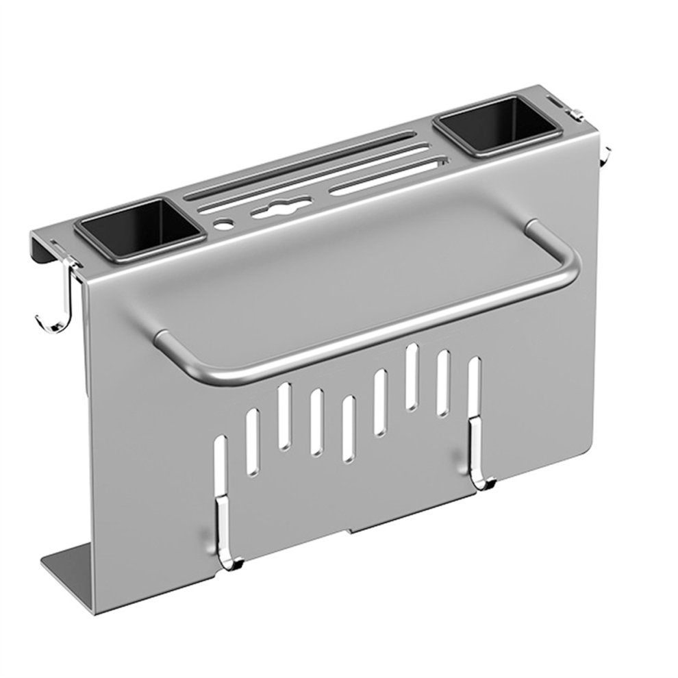 Wall Mount Utensil Holder,Kitchen Utensil Rack,Multi-Use Hanging Storage Organizer Rack with Chopping Board Holder Grey-image-OPC-PH72RXZ-NEW