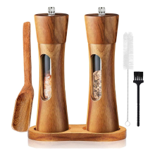Pfeffermühle Holz Salz- und Pfeffermühle Manuelle Salzmühle Gewürzmühle mit verstellbarem Keramikmahlwerk für Pfeffer Salz Gewürze
