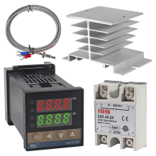 Κιτ θερμοστάτη PID-Temperature Controller REX-C100 Υψηλής τάσης 100ACV έως 240ACV+SSR Ρελέ 40DA+ K Probe