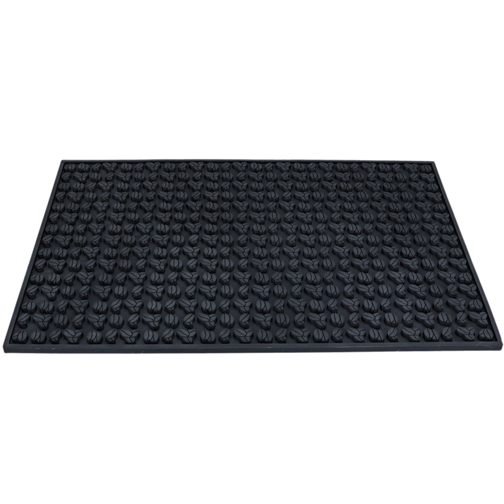 Tapis de bar antidérapant en PVC noir 45 x 30 x 0,8 cm