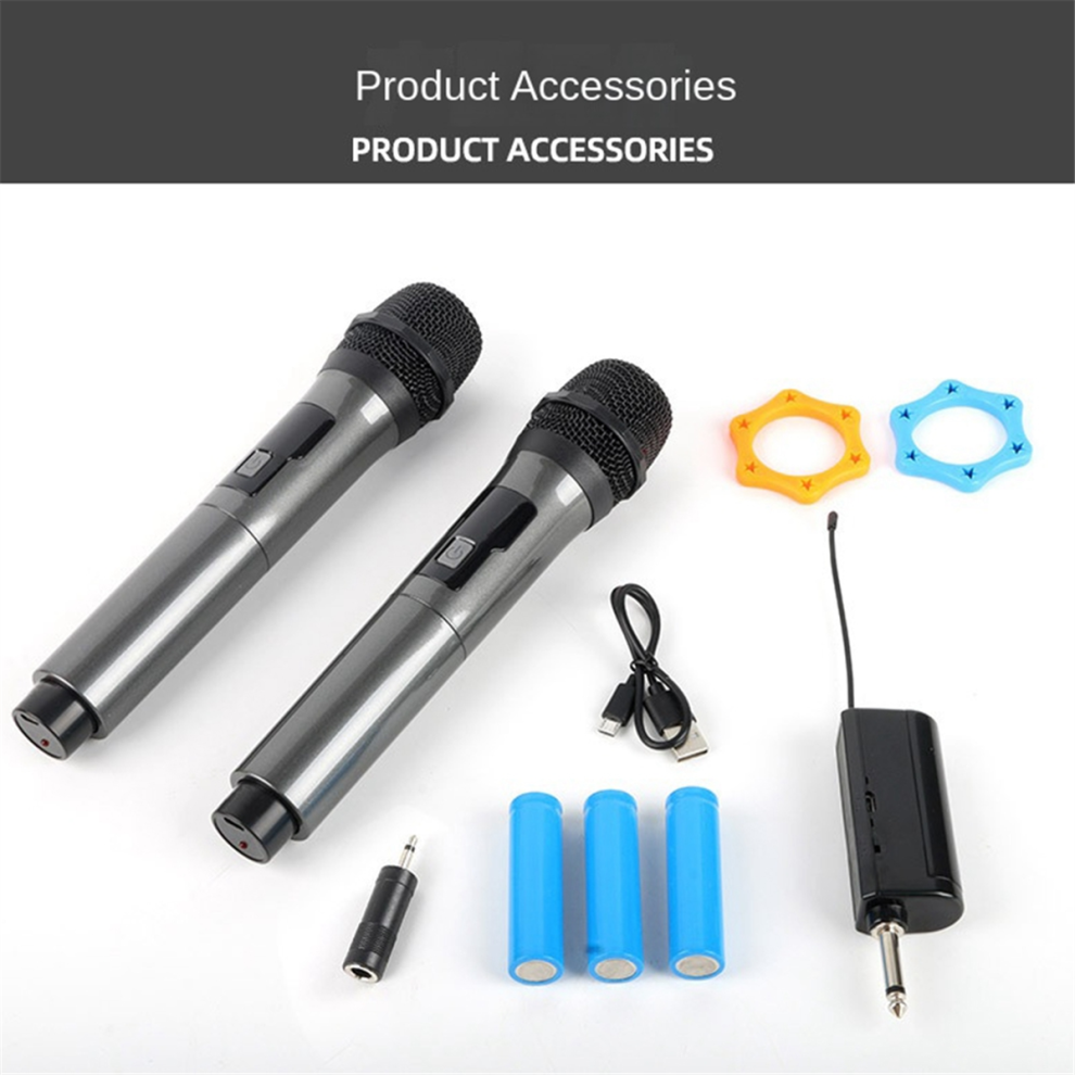 Microfono Wireless WN043 A 2 Canali Uhf A Frequenza Fissa, Microfono Portatile Per Karaoke, Chiesa, Spettacolo, Riunione Professionale