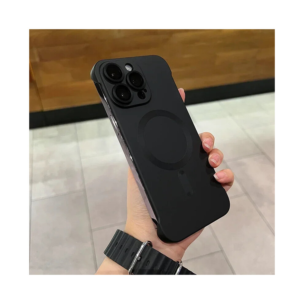 (, For Iphone 15) Ultra Thin Pc Magsafe Case For Iphone 13 14 15 16 Frameless Black 803553049751