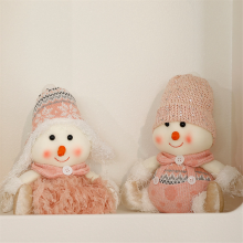 Adornos navideños rosas Muñeca linda Muñeca navideña sin rostro Dibujos animados Adornos pequeños tridimensionales D