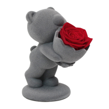 Luxuriöser Plüsch-Rosenstrauß mit ewiger Blume und Puppenbär – perfekt für den Geburtstag der Freundin oder den Valentinstag