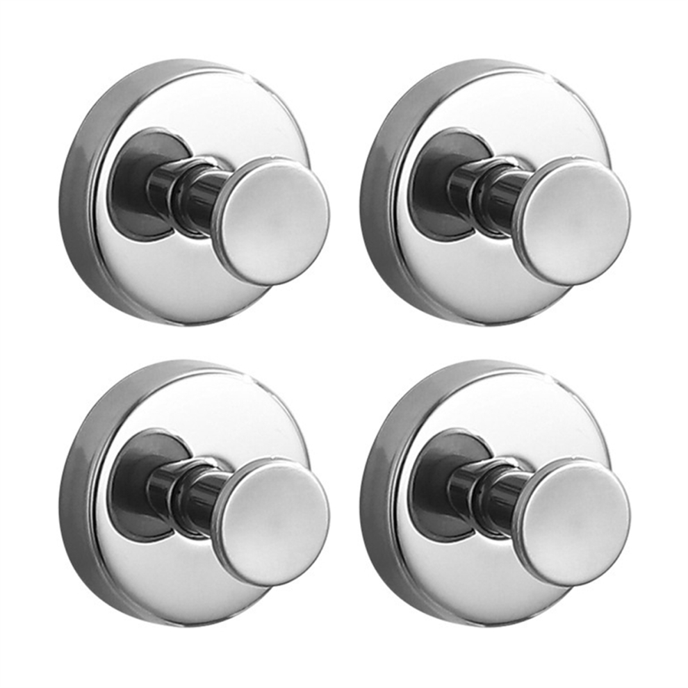 Colgador De Coronas Con Ventosa Para Puertas De Vidrio, Espejos Y MáS. Soporta Hasta 7 Kg. Plateado. Paquete De 4.-image