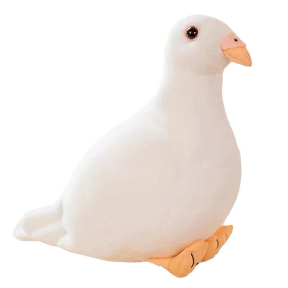 Oiseau en peluche, simulation de pigeon, animal mignon, poupée, accessoires de photographie, décoration de la maison, cadeau, blanc