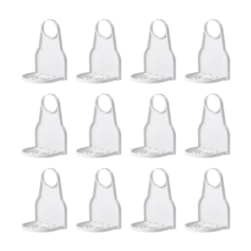 12pcs Cup Holder Anti-Overflow Laundry Detergent Cup Holder Folding Bracket Seamless Hook White