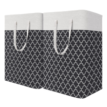 Waterproof Clothes Hamper, Tall Laundry Tub, Bedroom, Bathroom, Dorm Clothes Hamper, 2 Pack, Black
