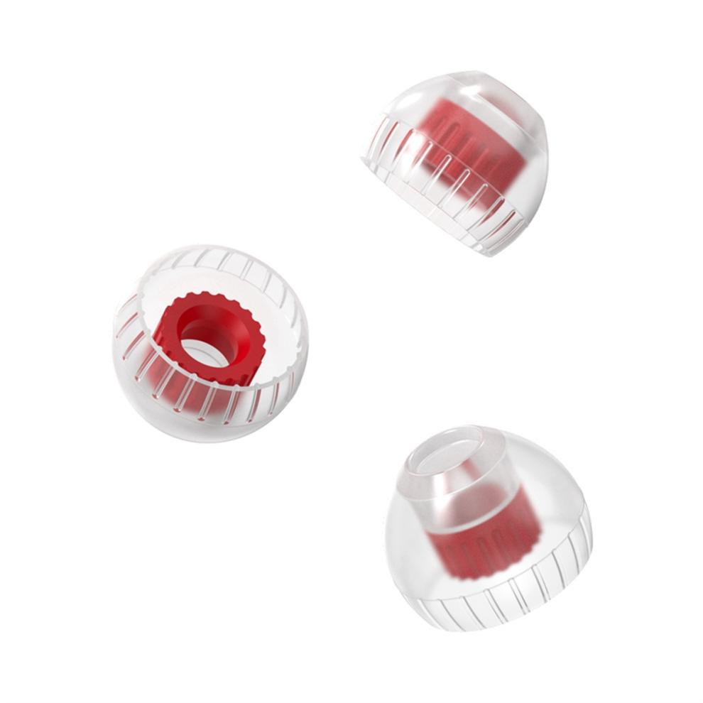 Ear-Tips Eartips Double Support Structure Silicone Earphone 3 Pairs Headphone Headset Earbuds Size L Red 4853482231839