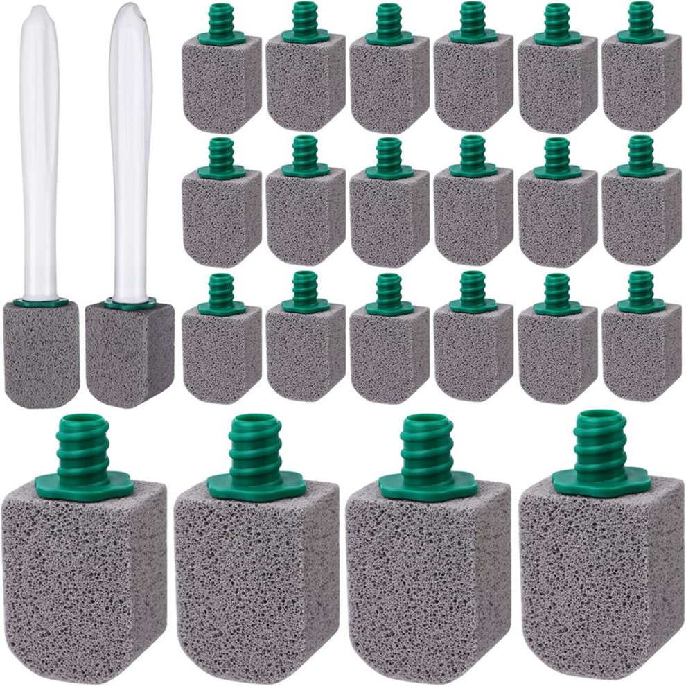Lot de 26 brosses nettoyantes pour cuvette de toilettes en pierre ponce avec manche long pour piscine, baignoire, évier de cuisine
