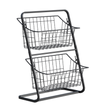 Estante organizador de cocina de doble capa para condimentos, verduras y frutas, soporte extraíble para baño, color negro