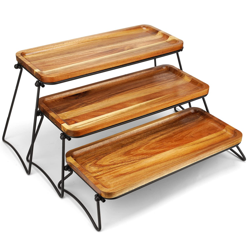 Typecat 3 Tier Cupcake Stand And Towers Serving Tray For Party, Wooden Dessert Table Display Set, Decorative Tiered Tray Decor