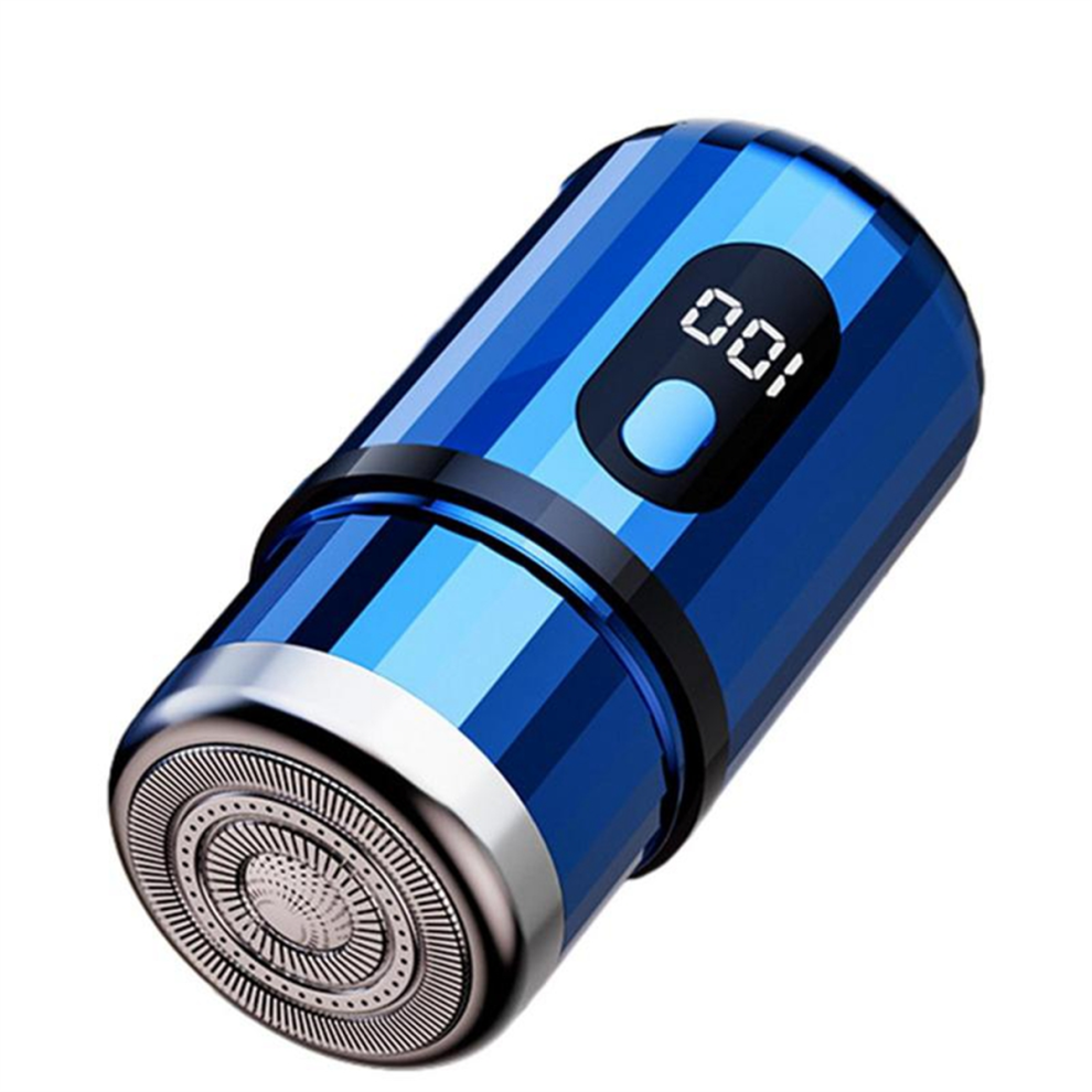 Mini Rasoio Elettrico Portatile Usb Ricaricabile Tascabile Da Viaggio Lavabile Senza Fili Trimmer Blu
