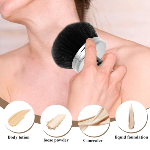 Makeup Brush for Bronze Blend Self Tan Back Applicator Provides Unblemished Application Without Streaking Silver 2