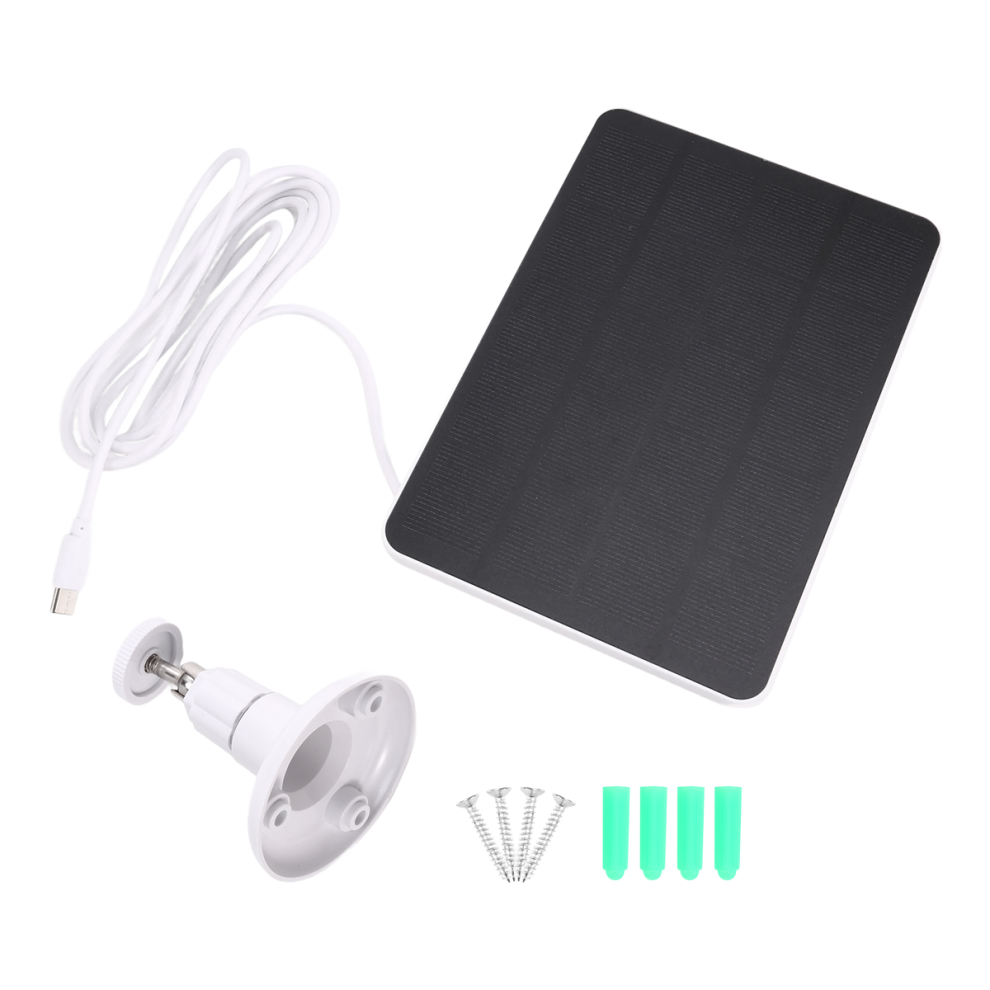 Waterproof 4W Solar Panel For Home Security Camera Solar Cells Powered Charger Type C White 4853482244204