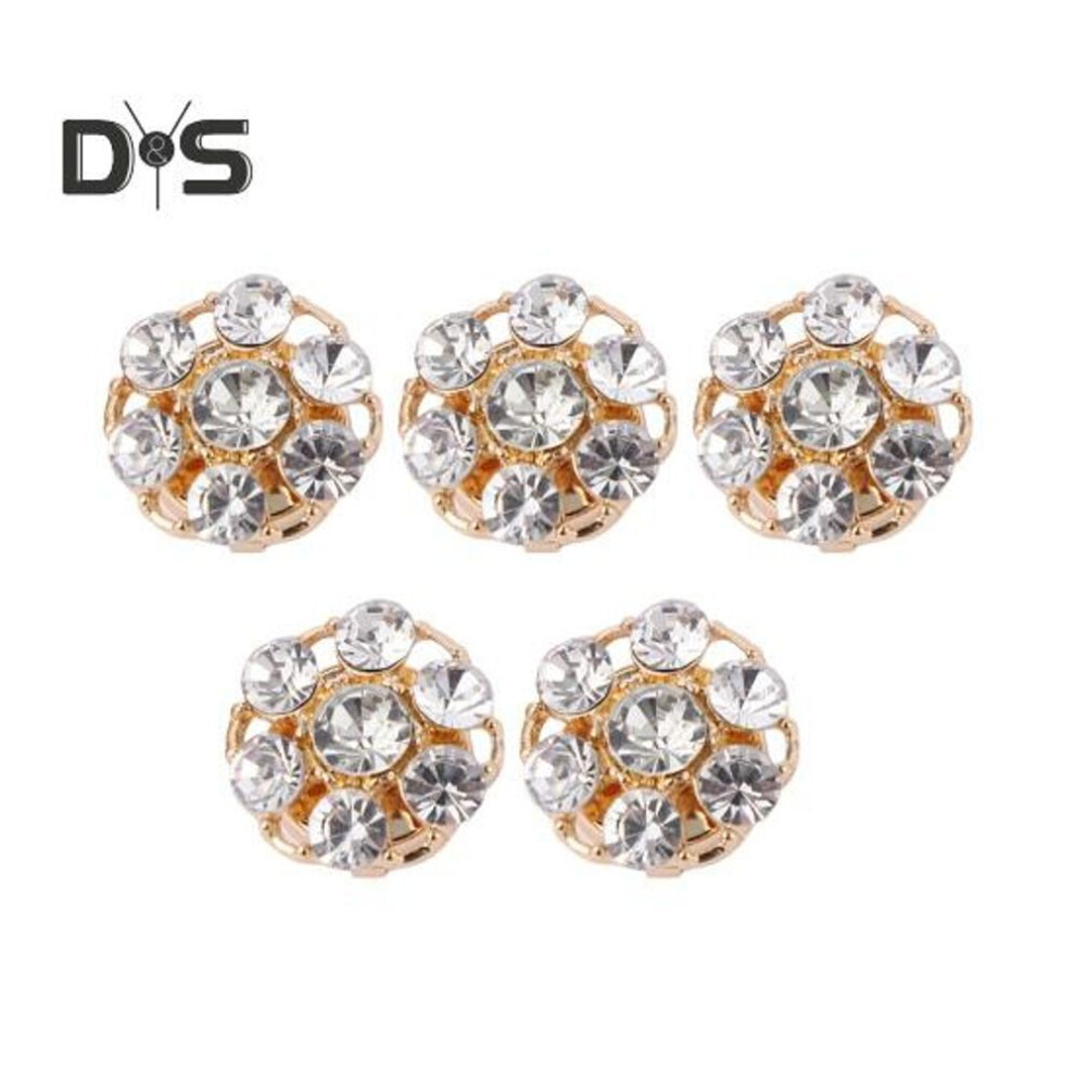 (as the picture, C) 5pcs Rhinestone Button Covers Detachable Shirt Button Clips Fancy Buttons Dress Cufflinks Jewelry Decorative Buttons