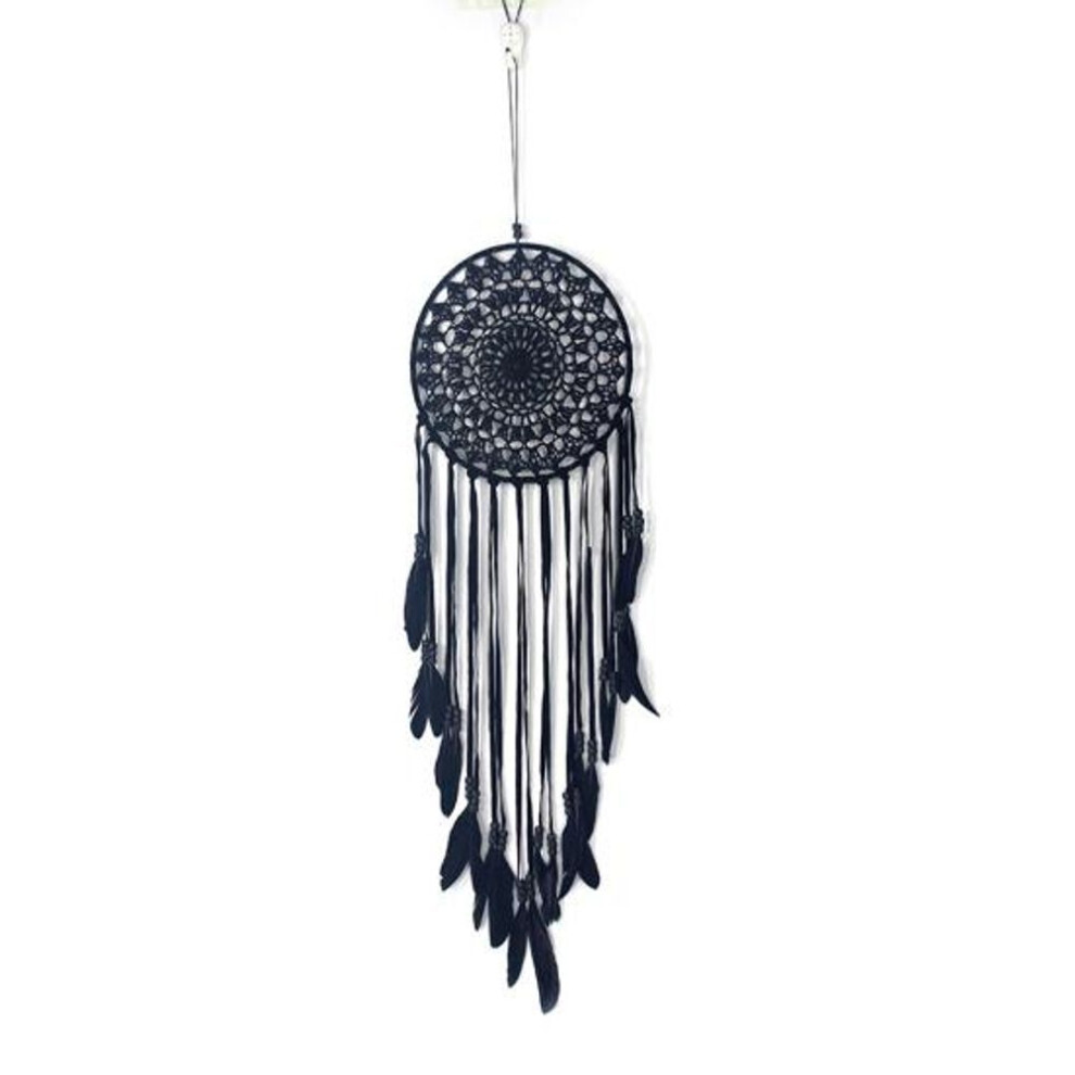 (black) Feather Tassel Hanging Dream Catcher Easy To Hang Delicate Nordic Style Pendant