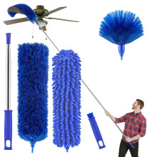 Microfibre Duster for high Ceilings  Duster for Cleaning Fan Cobweb  100 Telescopic Extension Pole kit  Reusable Duster  Washable Lightweight Duster f