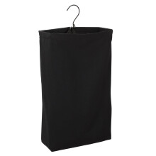 Household Essentials Door Hanging Laundry Bag Washable Canvas Bag with Loop Handle Holds Two Loads of Laundry Great for Dorms and Small Spaces Bla