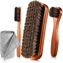 4 stuks paardenhaar glans schoenenborstelset polish dauber applicators schoonmaken lederen schoenen laarzen verzorgingsborstels su?e schoonmaakborste