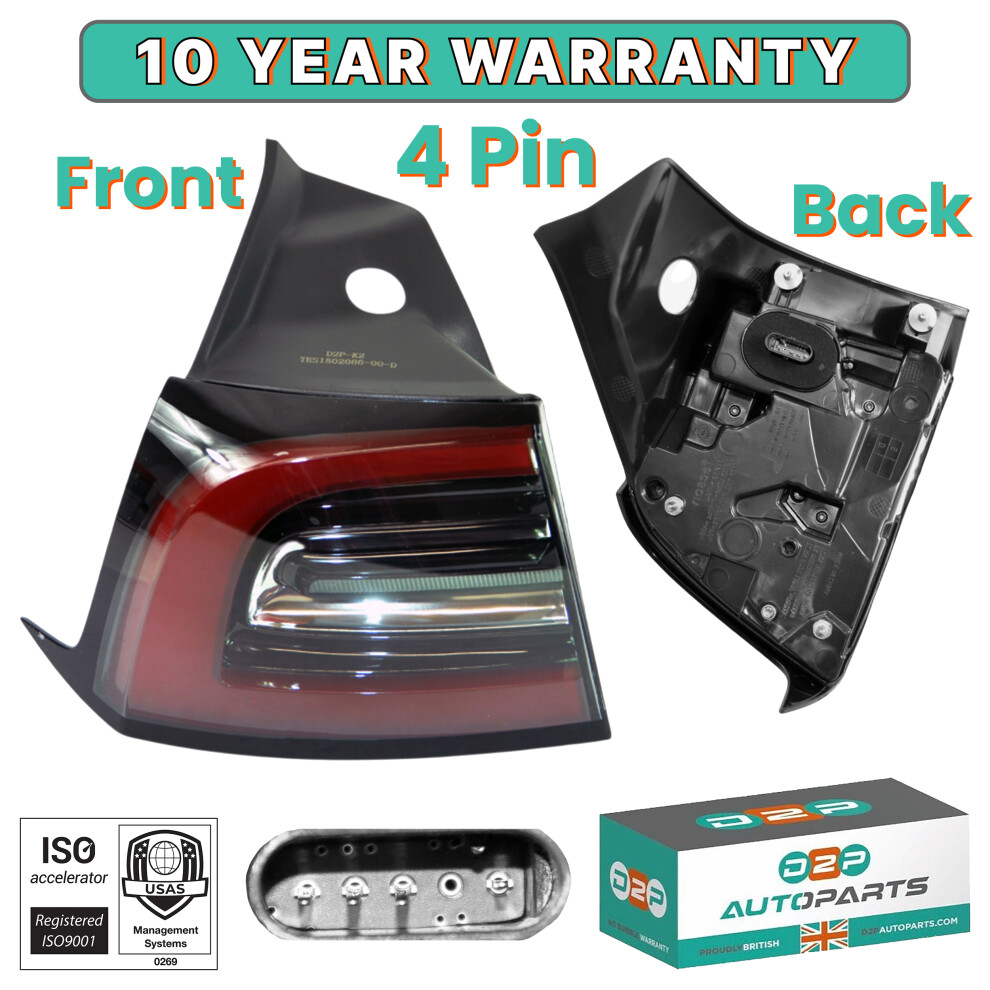 Rear Outer Left Tail Lamp For Tesla Model 3 & Model Y 2021-2024 Light 5060414649665