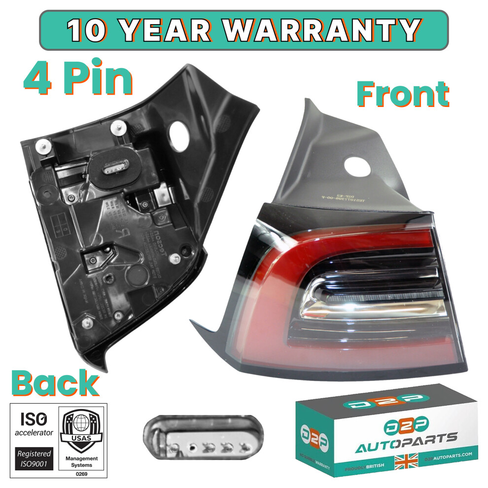 Rear Right Driver Side Outer Tail Brake Lamp For Tesla Model 3 2017-On Light 5060414649696