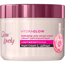 Glow & Lovely Hydraglow Night Cream - Hydrating Rose Serum Cream 50g | Lightweight Formula with 72H Moisture | Overnight Glow & Deep Skin Repair