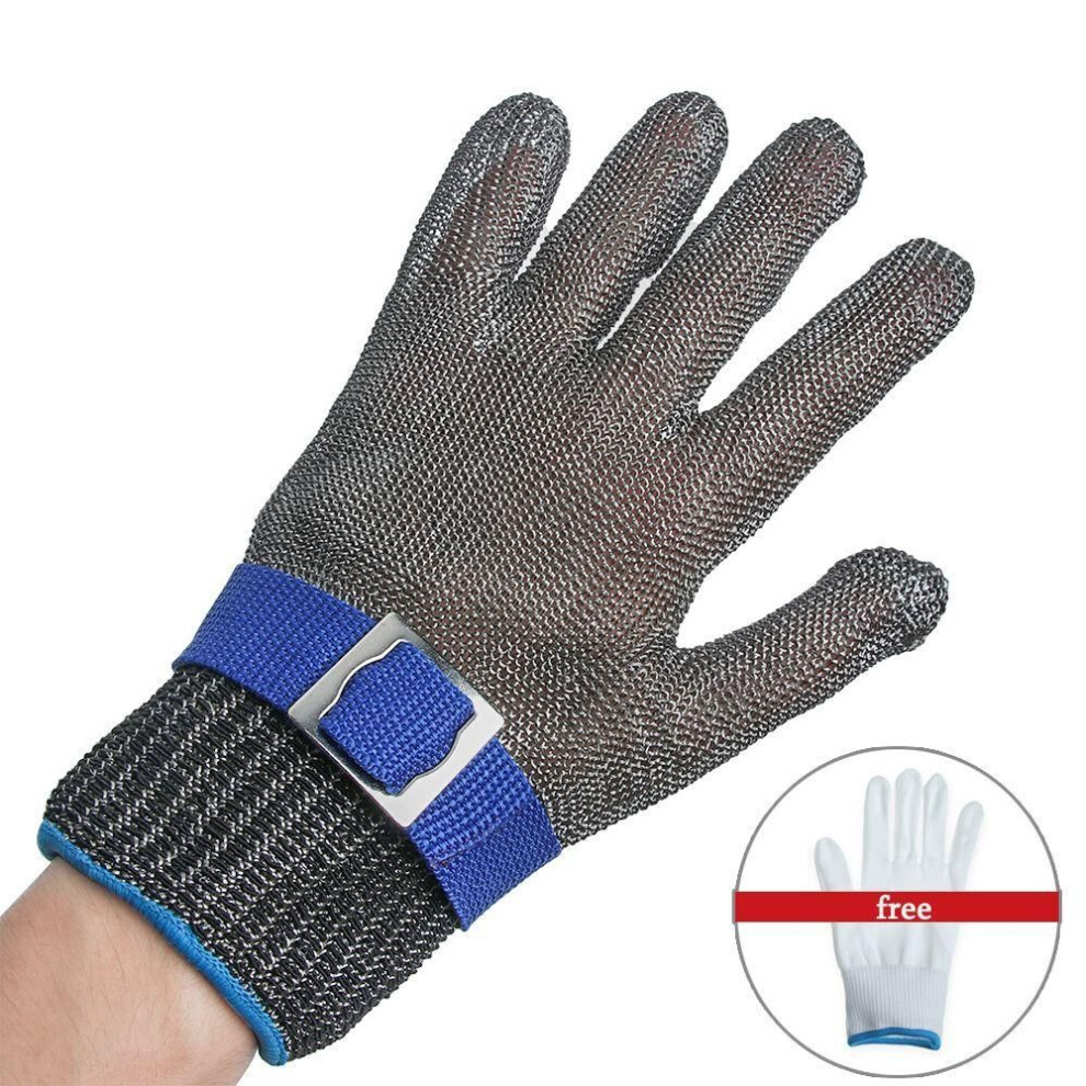 (M) Gardening Tools Safety Cut Proof Protection Gloves Stainless Steel Metal Stab Resistant Glove
