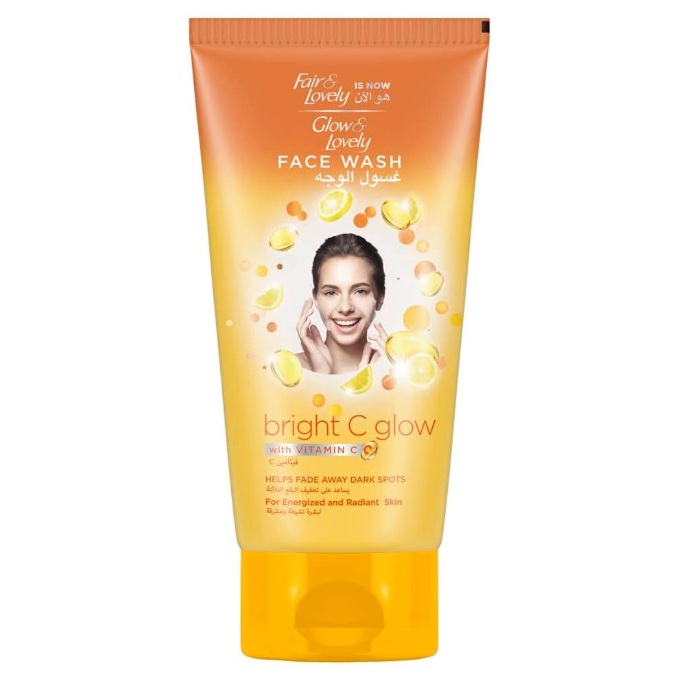 Glow & Lovely Bright C Glow - Vitamin C Face Wash 150mL | Cleanser for Radiant Skin | Helps Fade Dark Spots | Removes Impurities & Energizes Dull Skin
