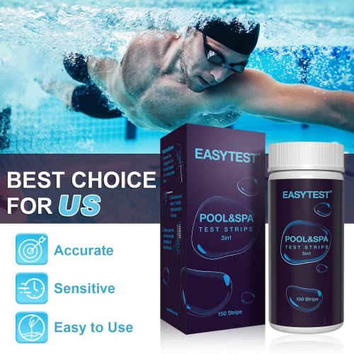 EASYTEST Hot Tub Test Strips, 150 Strips Pool and Spa Test for pH 2
