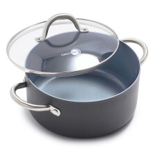 Greenpan Lima twarda Zdrowe ceramiczne nonstick 5QT POT z pokrywka PFAS bez piekarnika Safe Grey
