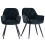 AINPECCA Set of 2 Dining Chairs Velvet Padded Home Black 1