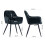 AINPECCA Set of 2 Dining Chairs Velvet Padded Home Black 4