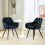 AINPECCA Set of 2 Dining Chairs Velvet Padded Home Black 3