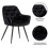 AINPECCA Set of 2 Dining Chairs Velvet Padded Home Black 7