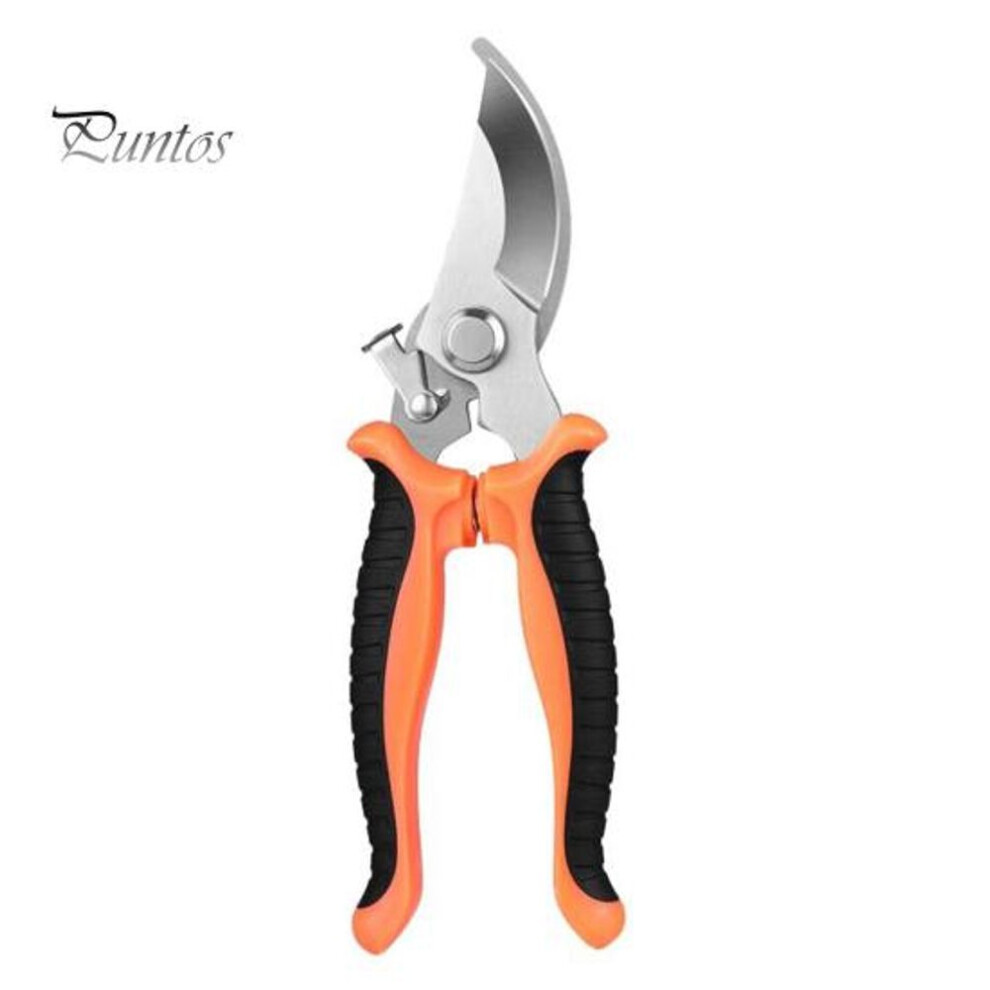 (orange) Garden Pruning Shears Stainless Steel Gardening Shears Tree Branch Cutter Snips Sharp Scissors for Cutting Flower Hedge Stem
