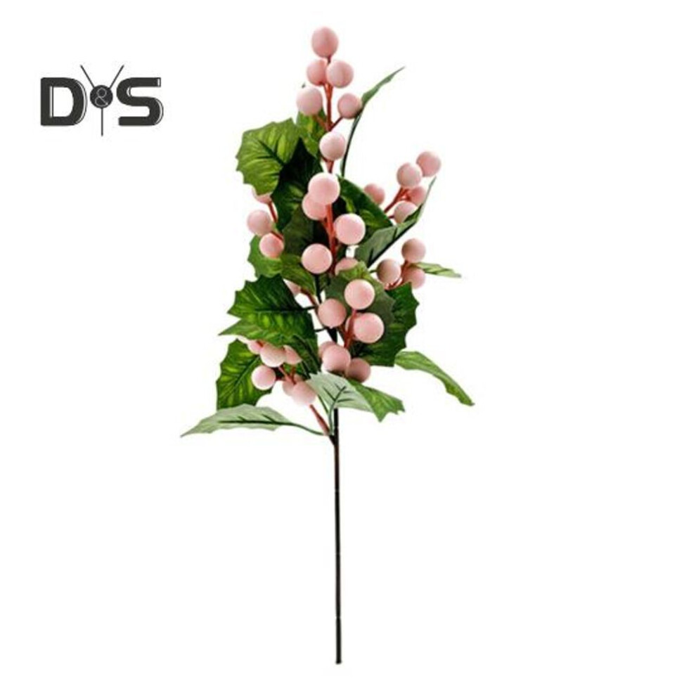 (as the picture, E) Artificial Pink Berry Stems Christmas Red Berry Picks Faux Berry Branches For Xmas Tree Diy Crafts Wedding Holiday Home Decor