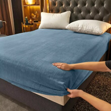 (Double: 135X190 cm, Washed Blue) Hotel Quality Fitted Bed Sheets 30CM Deep Cotton Jersey Fitted Sheet