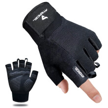 ATERcEL Workout gloves for Men and Women Exercise gloves for Weight Lifting cycling gym Training Breathable and Snug fit Black L