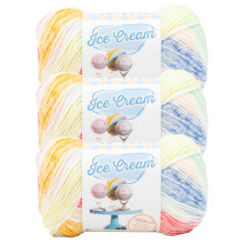 Lion Brand Garn Ice Cream, Baby Garn zum Stricken und Häkeln, Turtle Tracks, 3er Pack