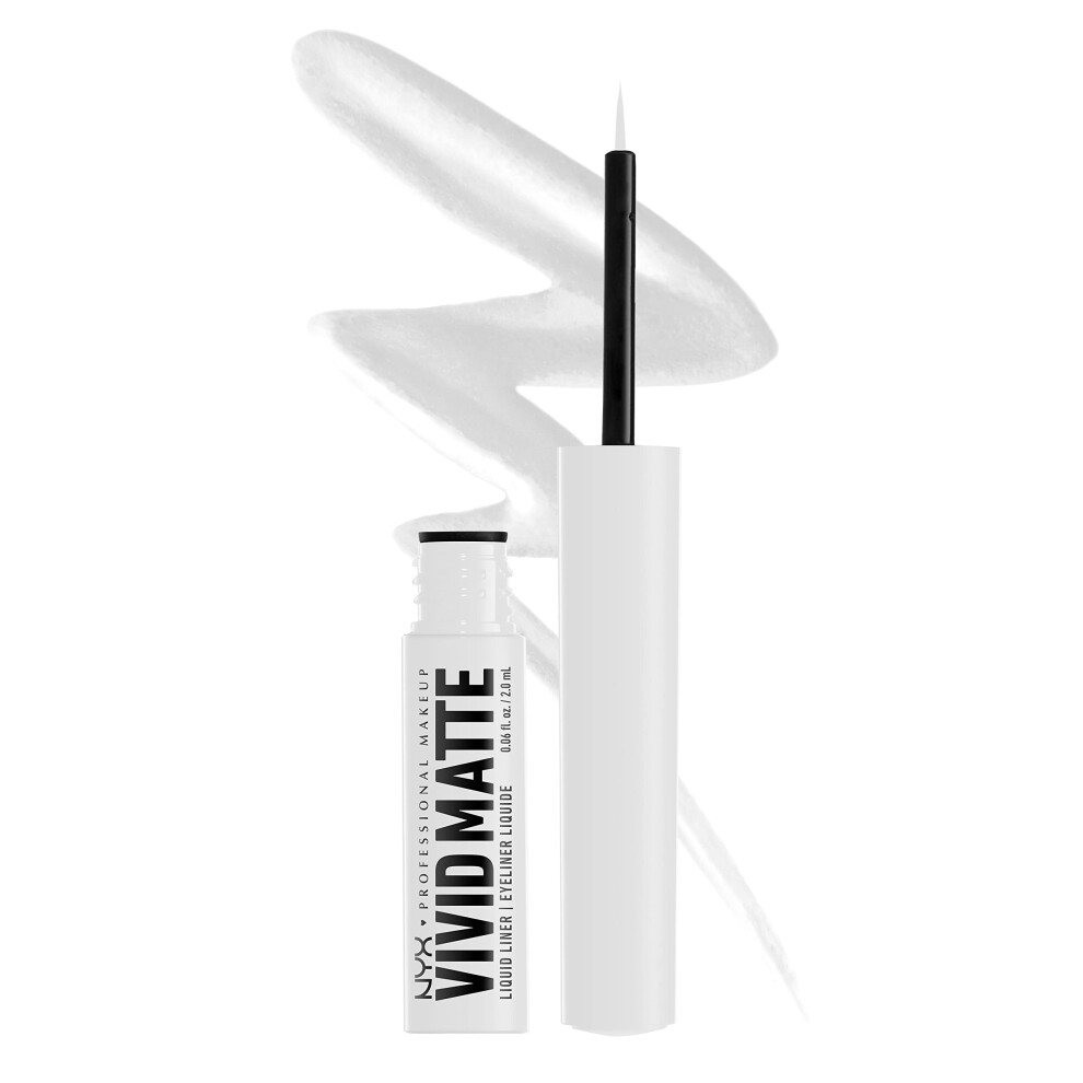 NYX PROFESSIONAL MAKEUP Vivid Matte Liquid Liner  Smear-Resistant Eyeliner with Precise Tip - White