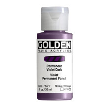 Fluid Acrylics van GOLDEN Permanent Violet Donker 1 fl. oz. oz. Fles Professionele Acrylverf Transparant