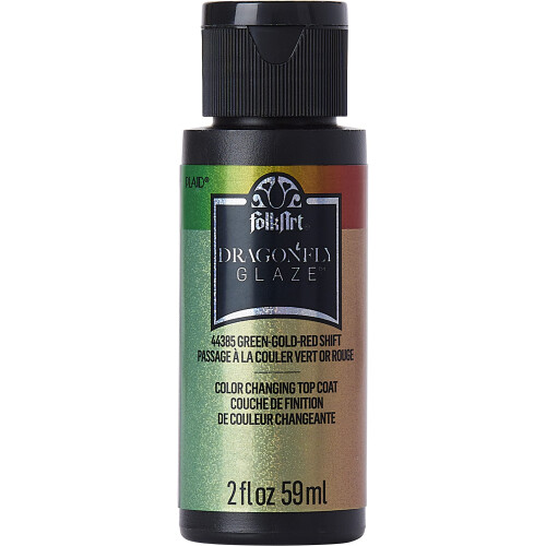 FolkArt Multi-Surface Dragonfly Glaze Multi-Surface Paint (2 oz) 44385 Grn-Guld-Rd