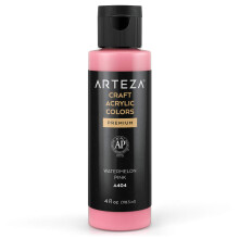 ARTEZA Craft Acrylic Paint A404 Watermelon Pink 4 ounces Bottle Water-Based Blendable Matte Acrylic Paint for Art & DIY Outdoor Projects