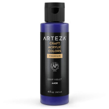 Peinture acrylique artisanale ARTEZA A408 Violet foncé, flacon de 113 g, peinture acrylique mate à base d'eau, mélangeable, pour projets d'art et