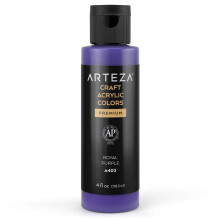 ARTEZA Craft Acrylic Paint A403 Royal Purple 4fl ounces Bottles Water-Based Blendable Matte Acrylic Paints for Art & DIY Outdoor Projects